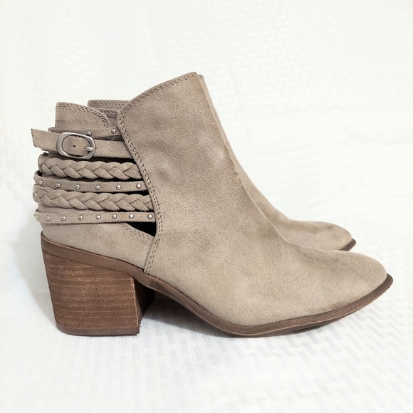 Suede Carlos Santana Bootie Zip Close Strappy - Picture 1 of 7